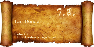 Tar Bence névjegykártya
